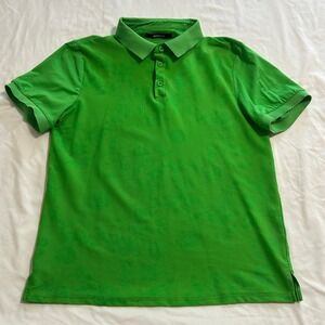 NovaMen Mens Green Floral Pattern Short Sleeve Polo Shirt Size M RN 154937